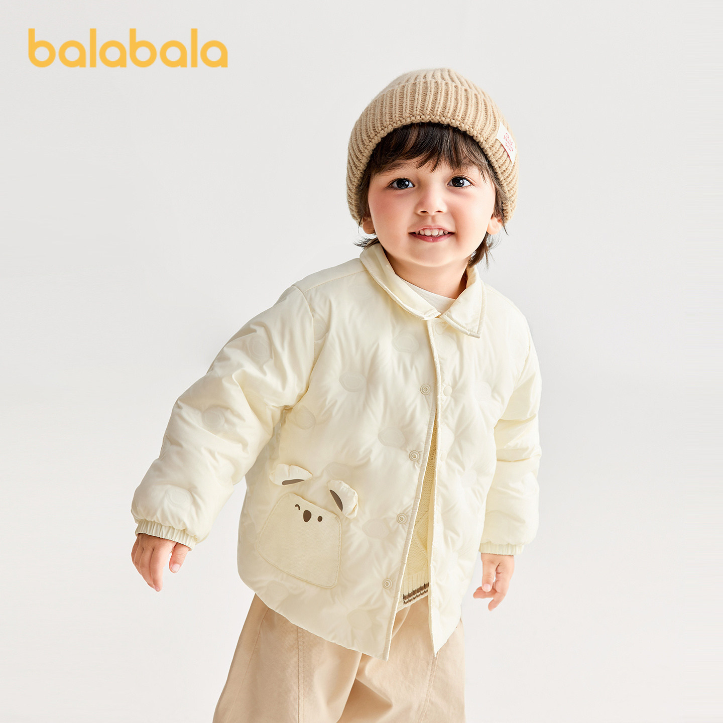【商场同款】巴拉巴拉宝宝羽绒服衬衫式外套男童女童冬装2025新款