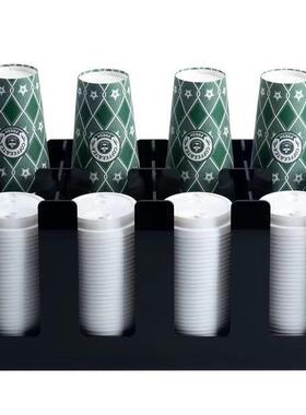 一次水性纸架取杯架tb-64433奶茶店杯置收物架茶间桌面杯子纳架省