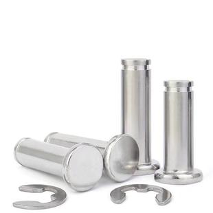 304不锈钢平头带槽销轴 定位圆柱销插销M3M4M5M6M8M10M12 卡簧销