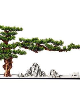 新中仿真假罗汉YS-1012松迎客松盆绿植栽装饰品玄关崖树柏松树摆