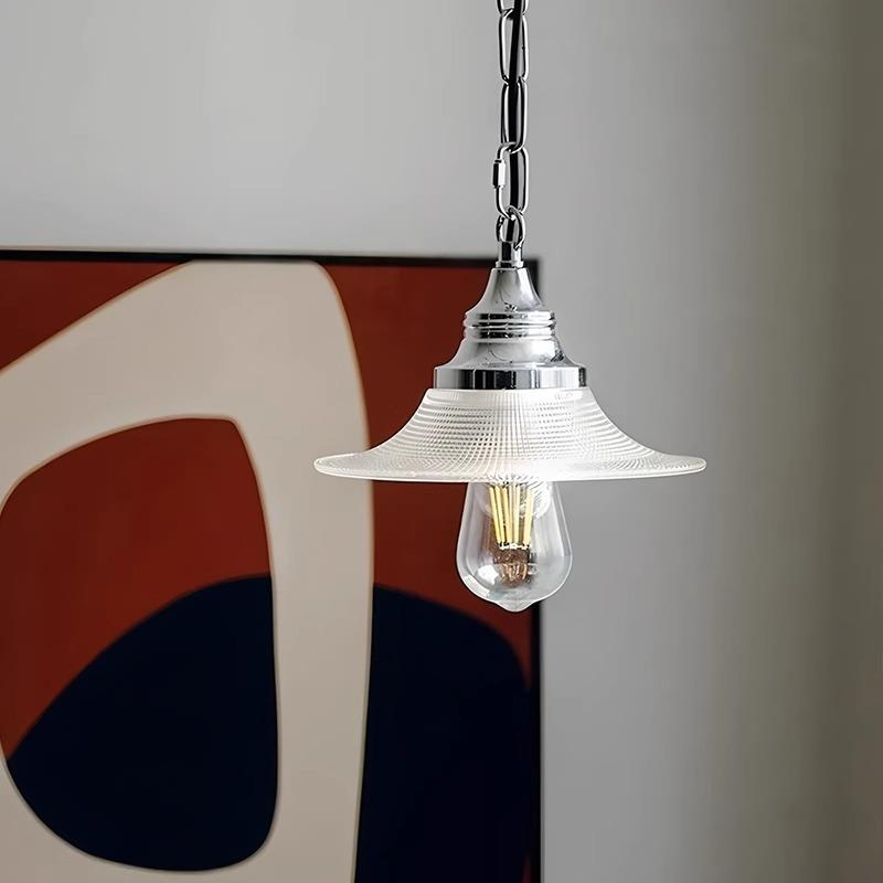 复古氛围感咖啡厅餐厅卧室玻璃小吊灯单头床头工业风个性金属吊灯