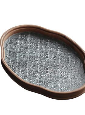 花日dingzhi璃海棠玻茶托式盘