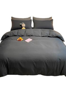 纯JPU色床套宿舍品单人三床件套简被约水洗棉床上四件套极简