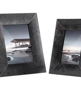 简约现样相板间黑白色皮质框创摆HG7128意代办公室书房家用相册装