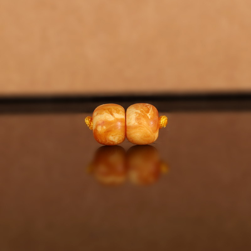 天然俄料老蜡老型散珠DZ21 8.3x6.5mm 云端古董老蜜蜡配珠隔珠