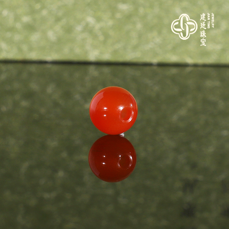 建廷原矿天然保山河湾冰红散珠8mm 收藏保山南红配珠单珠隔珠