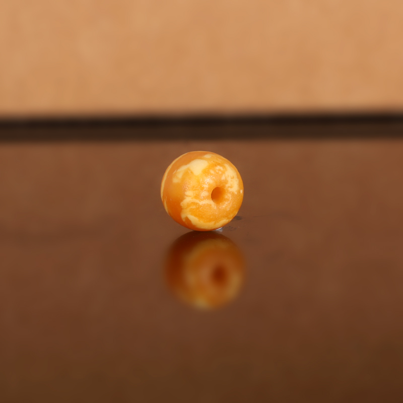 天然俄料老蜡老型散珠LL64 9.3x7.6mm 云端古董老蜜蜡配珠隔珠