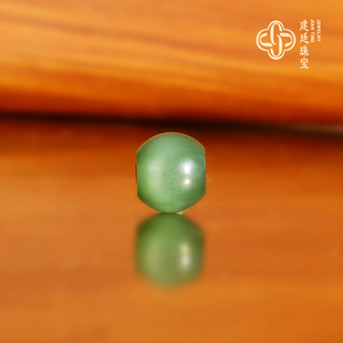 俄料碧玉猫眼散珠隔珠 直径8.8x7.5mm 哑光羊脂玉和田玉配珠37号