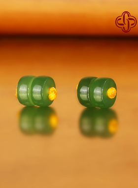 建廷天然俄料碧玉直切隔珠6mm 精工和田玉阳绿隔珠配珠散珠隔片
