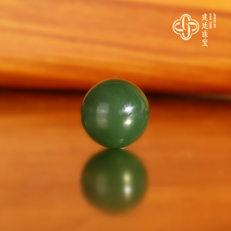 建廷俄料碧玉散珠隔珠 直径12.7mm 哑光羊脂玉和田玉配珠圆珠12号图片