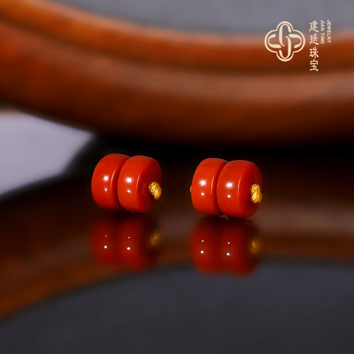 建廷瓦西南红直切隔片散珠 川料满色满肉柿子红偏红配饰隔珠配珠