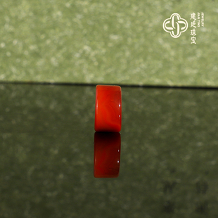 原矿川料南红散珠 直径9.4x5.3mm 4号 柿子玫瑰红配珠隔珠直切珠