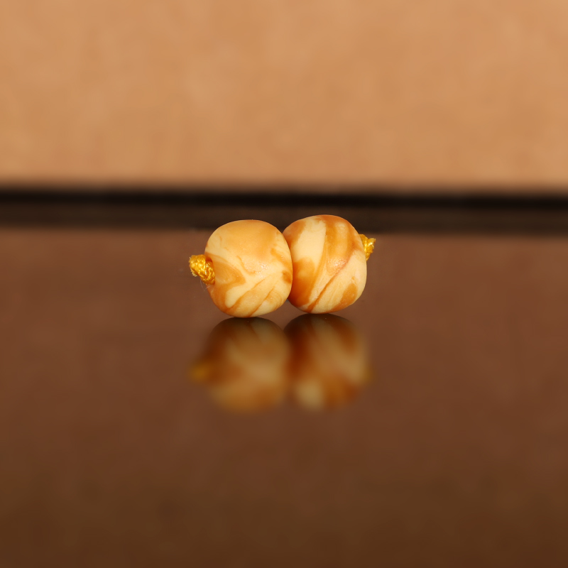 天然俄料老蜡老型散珠DZ49 8.3x6.4mm 云端古董老蜜蜡配珠隔珠