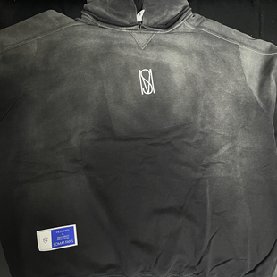 S凹麦美式 复古做旧渐变连帽卫衣男潮牌设计感370克重磅