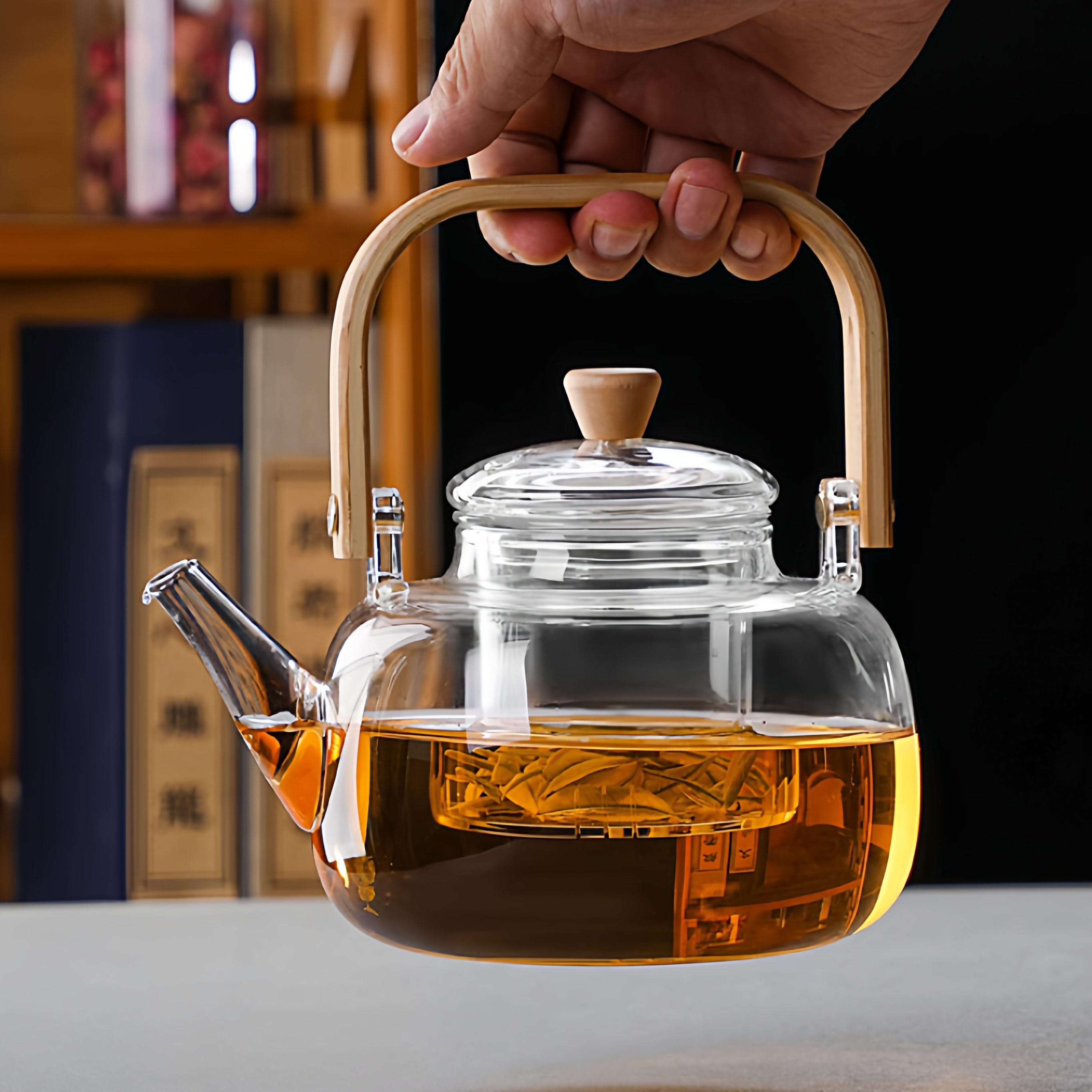 玻璃提梁壶耐高温烧水壶家用泡茶壶煮茶器电陶炉煮茶壶茶具套装