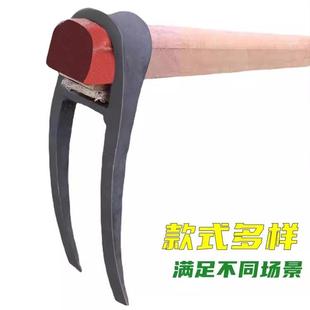 二齿锄挖田锄头三齿锄农用全钢耙子钢耙钉耙挖土种地翻田家用叉锄