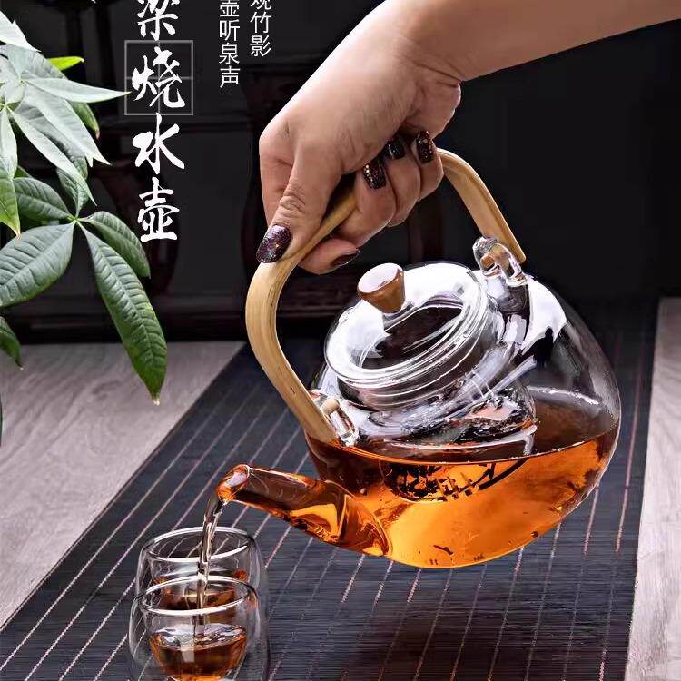 围炉煮茶玻璃壶带过滤内胆煤气灶碳火柴火泡茶烧水壶开水壶1000ml