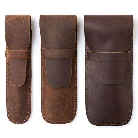 头层疯马皮钢笔皮套男女通用文具袋套创意礼品个性复古保护套