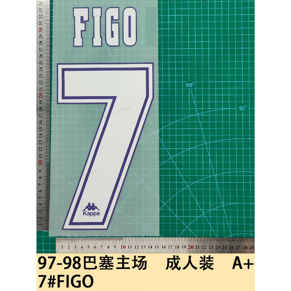 97-98巴塞主场 成人装 A+ 7#FIGO球衣号字母烫画号码热转印贴图球