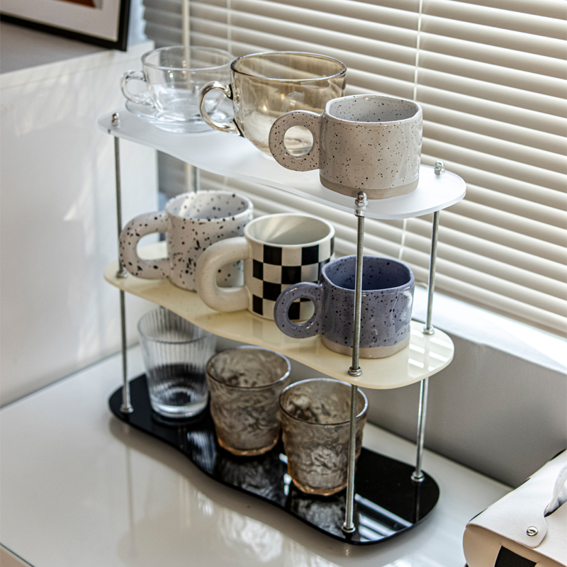 轻奢亚克力杯子收纳置物架杯架子桌面水杯茶N杯马克杯化妆品收纳