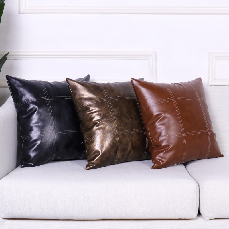 新古典样板间纯羊毛抱枕欧v式简约客厅沙发靠垫真皮毛靠包腰枕含