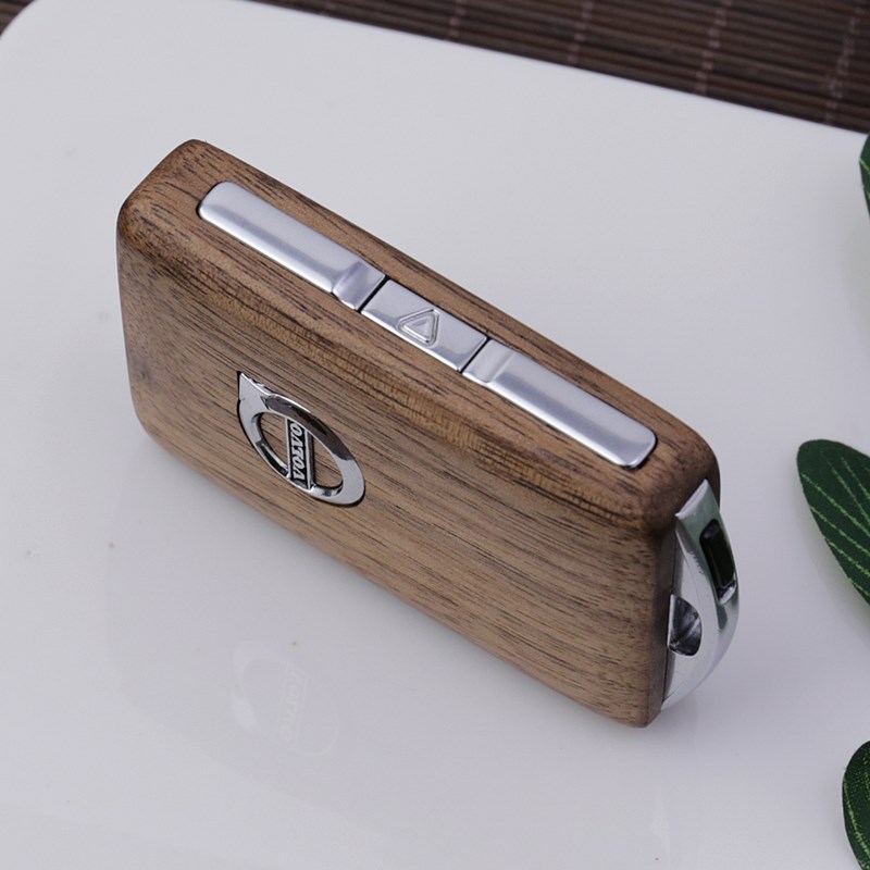 适用于沃尔沃钥匙壳XC90专用XC40XC60改装S60S90V改装胡桃木钥匙