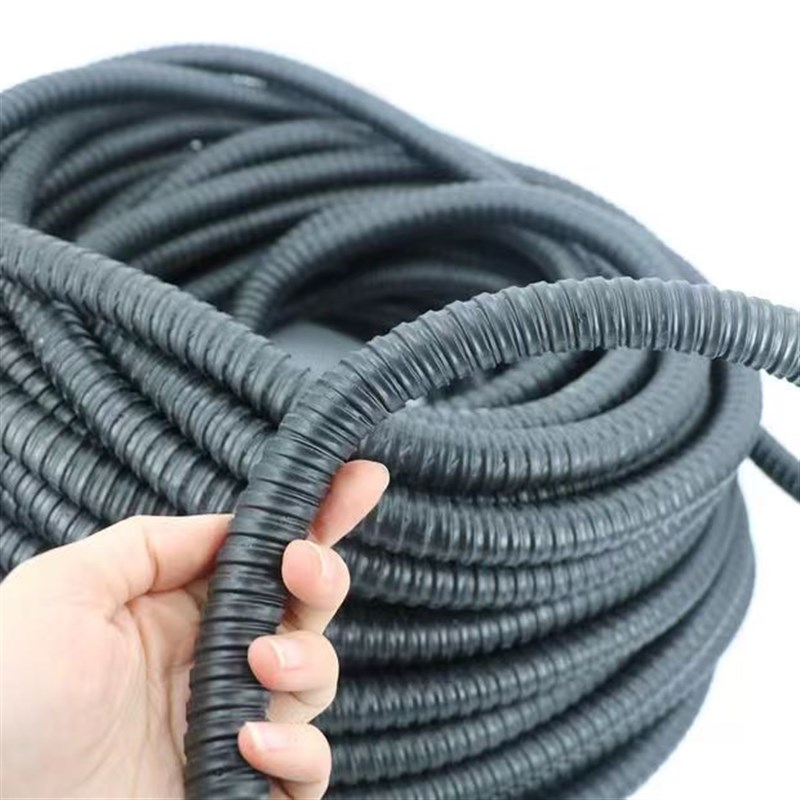 普通包塑金属软管i加厚蛇皮管穿线波纹电管黑色16 20 25 32 38