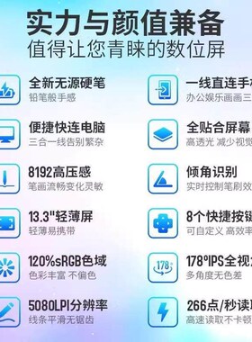 绘王Kamvas13数位屏手绘屏电脑绘画屏绘图屏电子手写屏液晶数位板