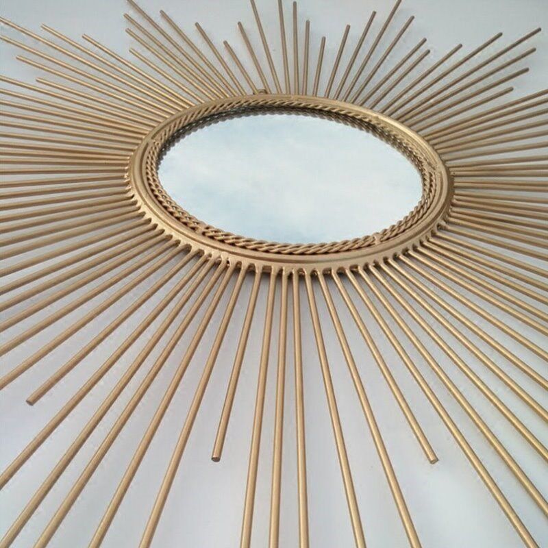 太阳装饰背景墙壁挂壁饰镜子玄关样板房挂饰客厅奢品件铁艺墙面软