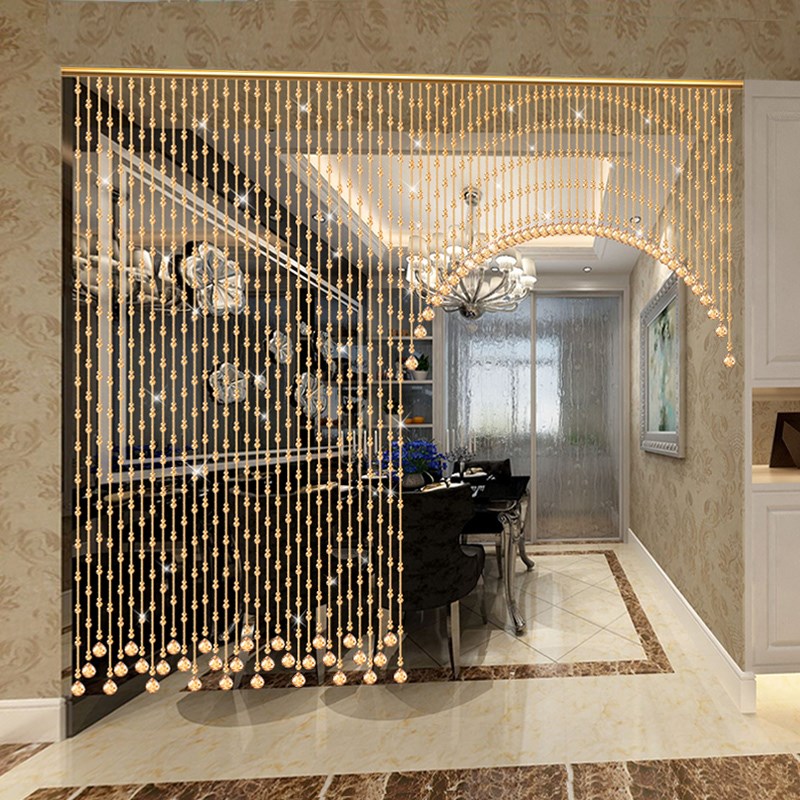 欧式专用b珠帘门帘水晶葫芦玄关过道隔断吊帘卧室卫生间挂帘免打