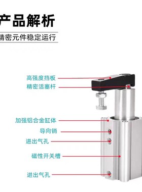 旋转下压气缸90度MKB/QCK12/16/20/32/4050/63-20-30-50R/L