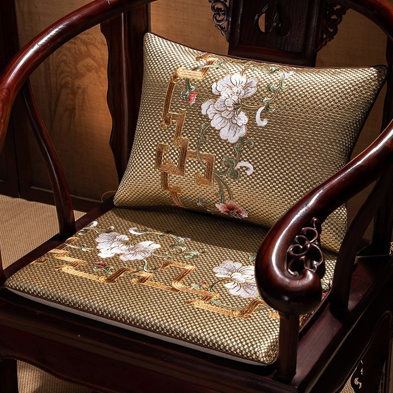 中式椅垫坐垫夏季款冰丝透气凉席垫子夏天红木圈椅茶桌椅座垫定制,居家布艺,椅垫,淘宝优惠券,粉丝福利购,淘宝优惠卷