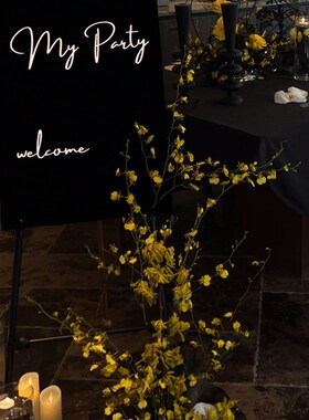 18岁生日迎宾牌高级n订婚宴简约指引牌黑色kt板定制布置气球指示