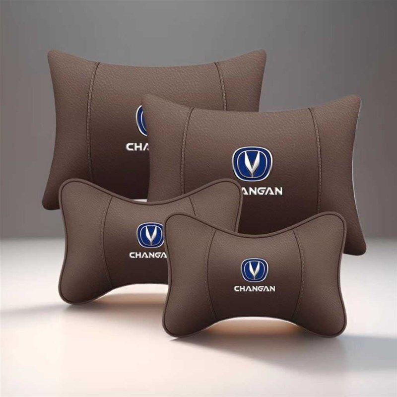 适用于长安汽车头枕一对车用靠垫车D载护颈枕全皮腰枕四季座椅枕