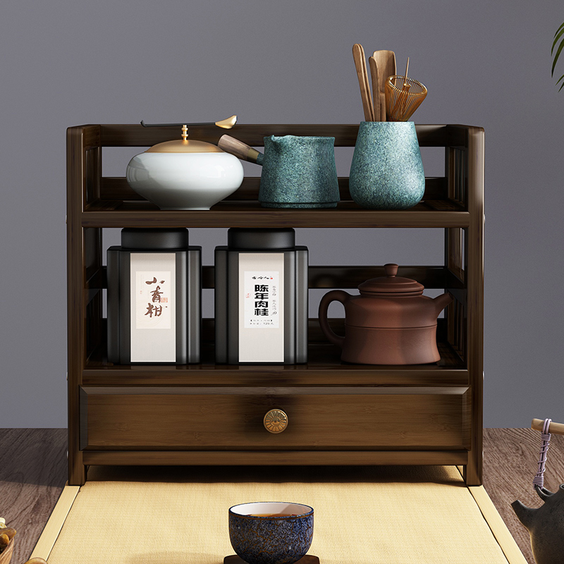 茶水柜茶b边柜置物架简约小型茶叶茶具收纳柜办公室茶桌茶台展示