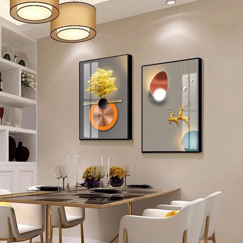 饭厅装饰画现代简约高档饭厅饭桌墙面壁画食堂餐桌背景墙轻奢挂画,家居饰品,现代装饰画,淘宝优惠券,粉丝福利购,淘宝优惠卷