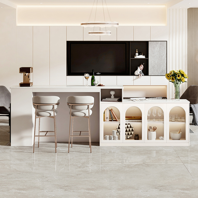 吧台桌实木家用客厅沙发靠背柜隔断柜岩板餐P边柜一体轻奢高级感