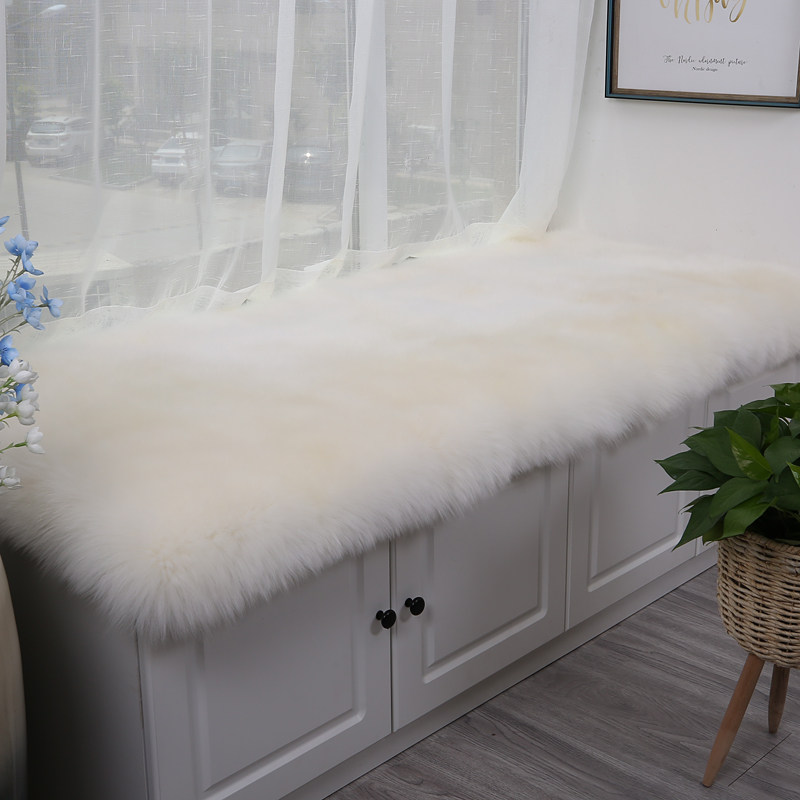 澳洲羊毛沙发垫坐垫三位一贵妃冬季沙发垫中式实木沙发飘窗垫定制