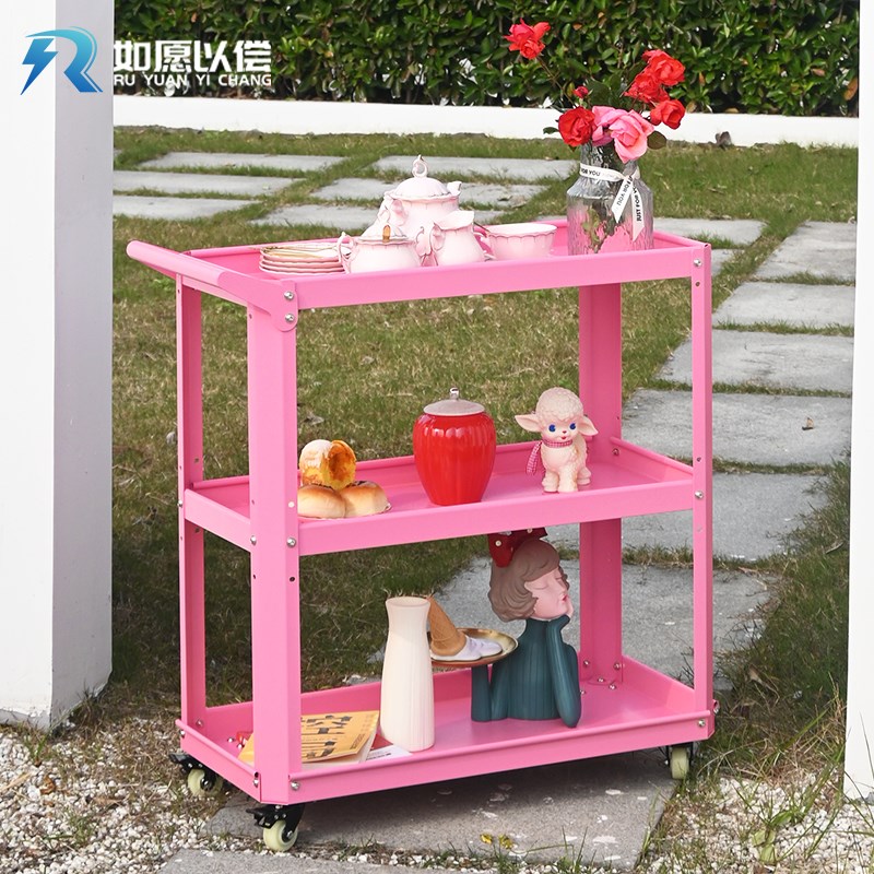 轻奢ins风餐厅咖啡厅图书绿植z小推车置物架家用商用可移动收纳架