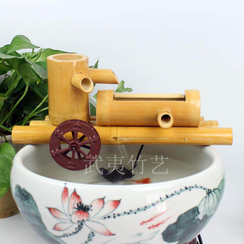 竹子流水过滤器摆件 鱼缸石槽造景 水轮水车加湿器 鱼缸流水增氧,家居饰品,流水摆件,淘宝优惠券,粉丝福利购,淘宝优惠卷