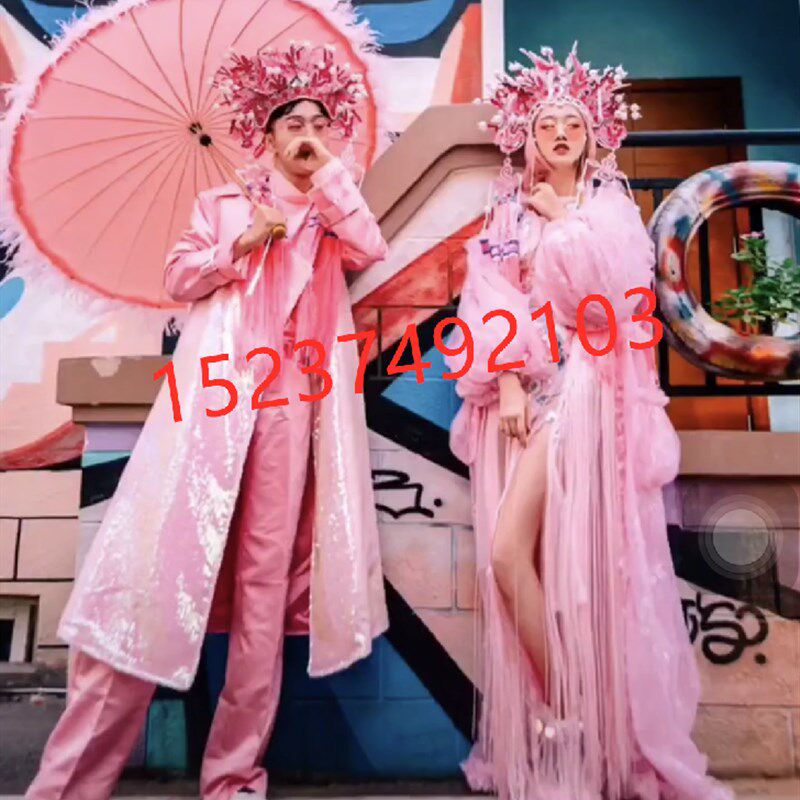速发2楼人影0拍摄主题服装戏曲三凤冠男情侣拍摄服装国潮头饰美1