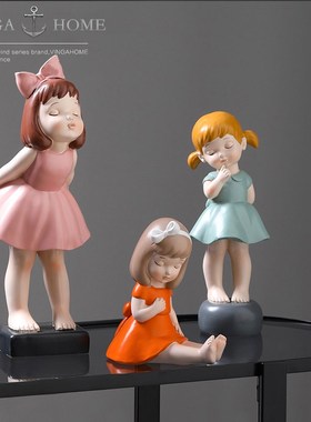 速发小摆件创意可爱桌面孩装饰品摆居创意个性房家布置间设