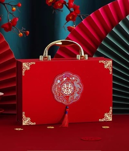 速发订婚结婚彩礼手盒子金聘箱钱提高档礼盒提亲红包压钱婚庆用品
