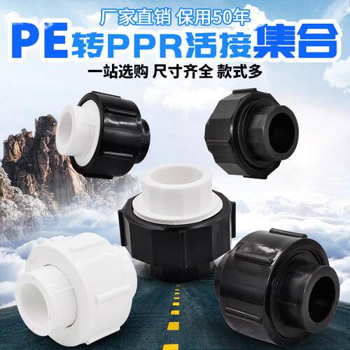 PE转PPR全塑活接转换活接20 4分 25PE给水饮用水管材管件配件