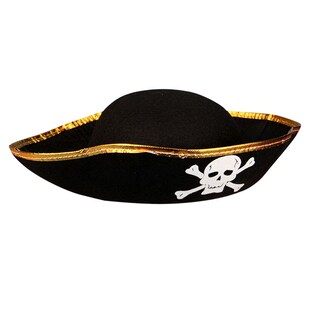 万圣节表演道具儿童演出头饰头成人海盗船长装扮加勒比海盗帽子