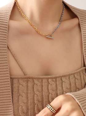 New ins hip-hop style fashion all-match double color matchin