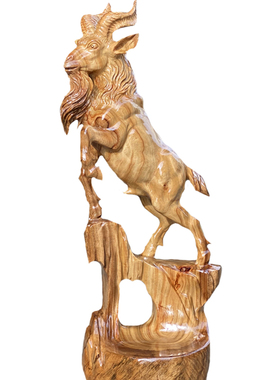 极速天然老花樟木雕招财送礼树根雕刻领头羊代表崇高威望实木根雕