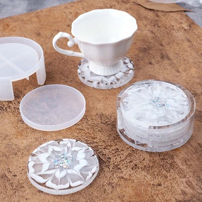 Coaster Resin Molds Round Container Silicone Mould Cups Mats