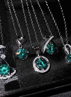 Maldives Blue Green Moissanite Diamond Necklace A Deer Has Y