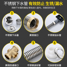 厨房水槽洗碗池304不锈钢菜盆加长间距下水双槽排水管净水器配件